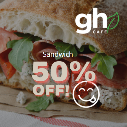 50% off second sandwich by wowoffs