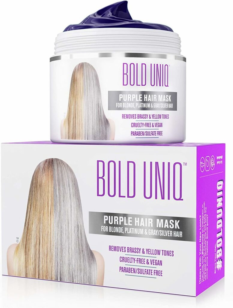Bold uniq purple hair mask