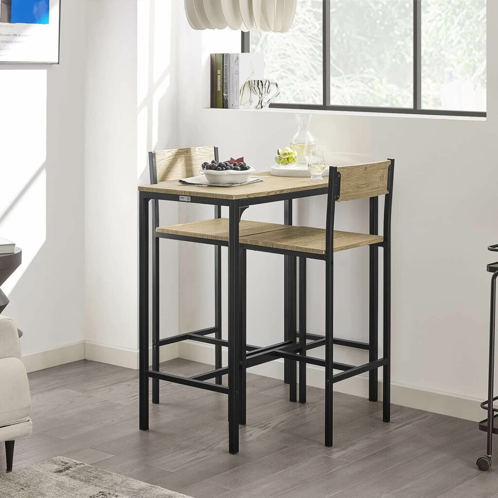 Modern dinning table with bar chairs